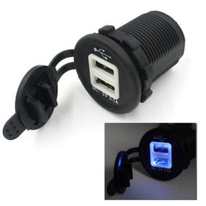 12V Dual USB Car Motorcycl Charger Socket Power Adapter Outlet